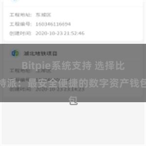 Bitpie系统支持 选择比特派：最安全便捷的数字资产钱包