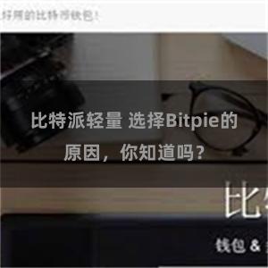 比特派轻量 选择Bitpie的原因，你知道吗？