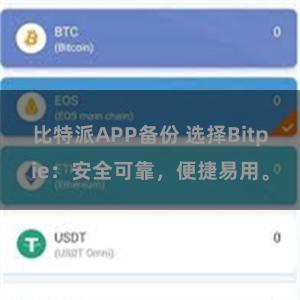 比特派APP备份 选择Bitpie：安全可靠，便捷易用。