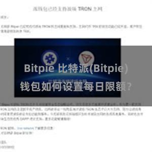 Bitpie 比特派(Bitpie)钱包如何设置每日限额？