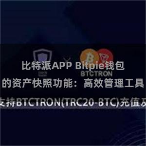 比特派APP Bitpie钱包的资产快照功能：高效管理工具